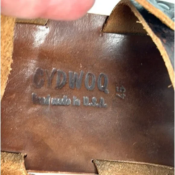 Cydwoq Men’s Leather Slingback Sandals Brown Handmade in New York size 45 US 11 - Picture 13 of 14